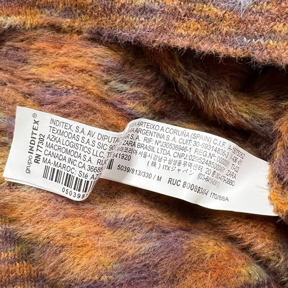 NWT ZARA Faux Fur Crop Sweater Multi M - Picture 11 of 12